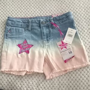 Brand New Girls Ombre Jean Shorts Size 10